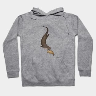 North American River Otter & Fish Hoodie